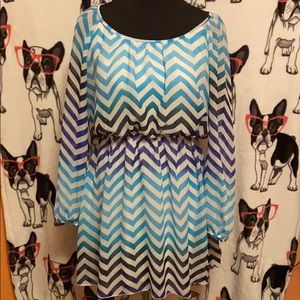 Blue ombré striped dress